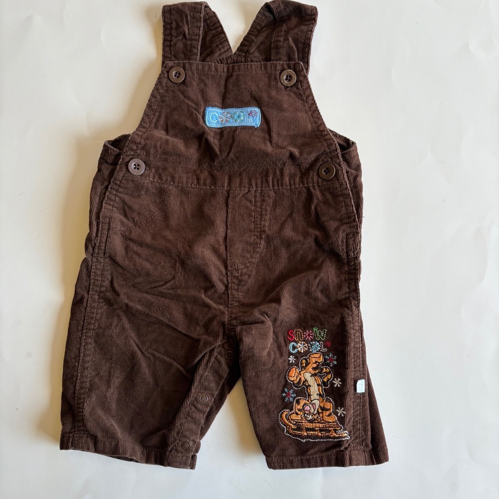 Disney Baby‎ Tigger Snow Cool Brown Corduroy Overalls 0-3M Winnie the Pooh